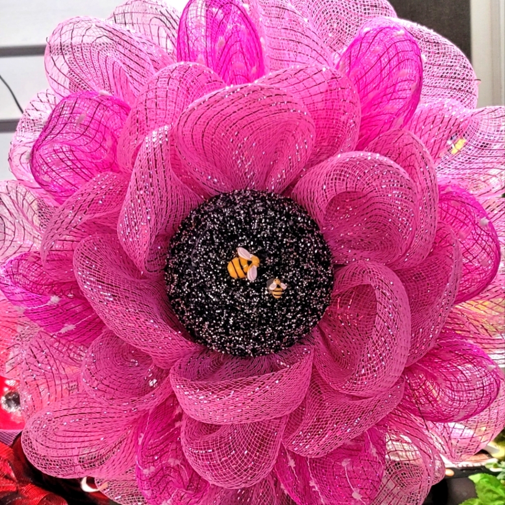 Pink flower wreath